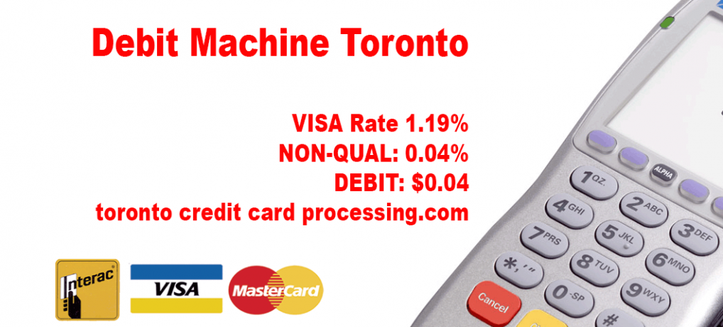 Debit Machine Toronto Rate 1.19% Save on fees
